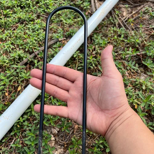 Miniatura 2 de Anclajes de Trampolín de Servicio Pesado para Vientos Fuertes en Forma de U con Extremos Afilados, Anclaje de Suelo de Acero Galvanizado de 11.8
