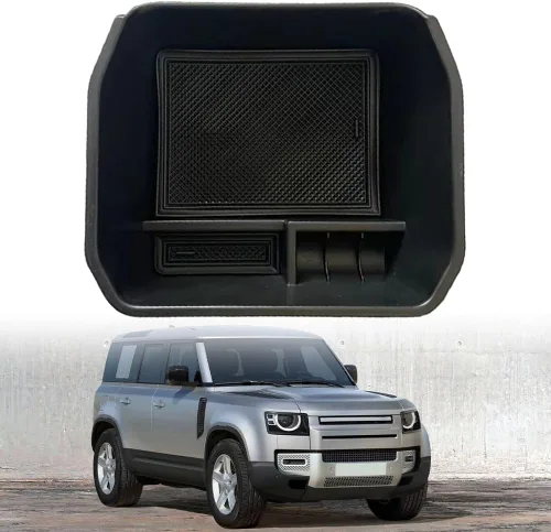 Miniatura 9 de Caja de almacenamiento interior, bandeja organizadora de consola central compatible con Land Rover Parts Defender 90 110 130 2023 2022 2021 2020