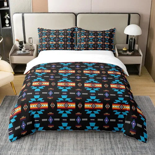 Miniatura 9 de Funda de edredón 100% algodón estilo bohemio del suroeste – Funda de edredón étnica tribal flecha – Juego de decoración de dormitorio completo