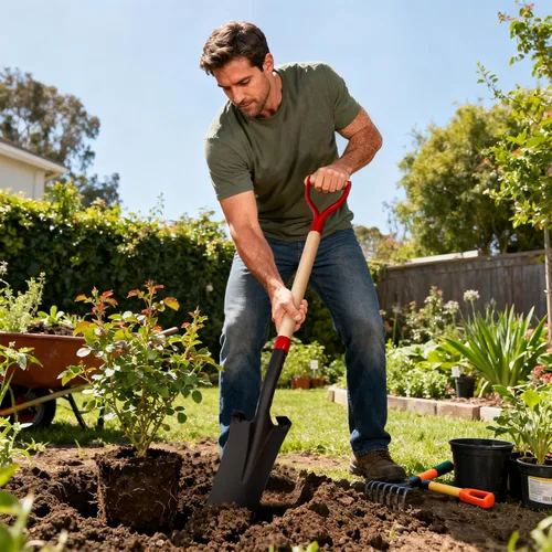 Miniatura 5 de Nohovu Pala para Excavar, Pala Resistente con Mango en D, Pala de Zanja para Jardinería, 45 Pulgadas
