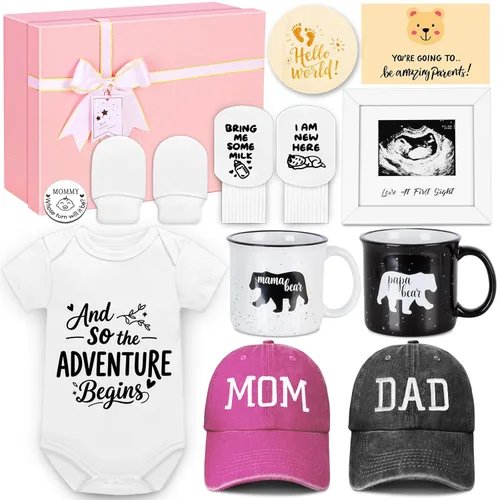 Miniatura 9 de Cesta de regalo para bebés para niñas y niños recién nacidos, set de regalo de baby shower para niños, artículos esenciales para bebés recién