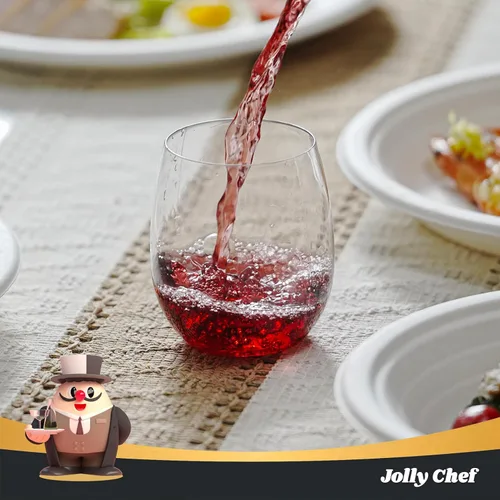 Miniatura 5 de JOLLY CHEF Paquete de 24 copas de vino de plástico desechables de 12 onzas, inastillables, irrompibles, sin tallo, para fiestas, Halloween, Acción
