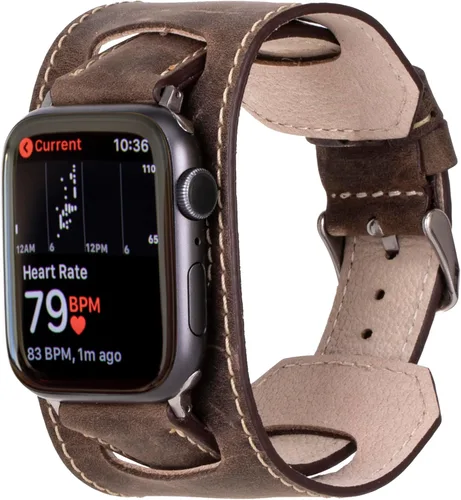 Miniatura 11 de HARDISTON Brazalete de reloj compatible con Apple 41mm para hombres y mujeres, hecho a mano de cuero genuino, compatible con iWatch Series 11 10 9 8