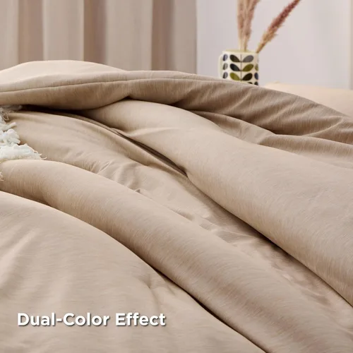 Miniatura 246 de Bedsure Juego de edredón Twin/Twin XL, ropa de cama suave beige para todas las estaciones, juego de cama teñido catiónico, 2 piezas, 1 edredón
