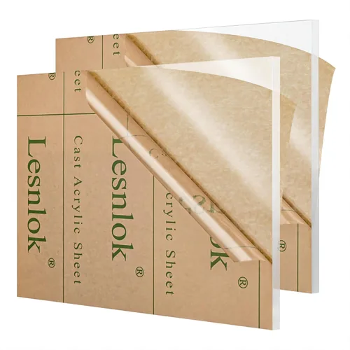 Hojas acrílicas de 12 x 12 pulgadas de grosor de 0.236 in, paquete de 2 hojas de plexiglás transparentes, para letreros, manualidades, pintura,