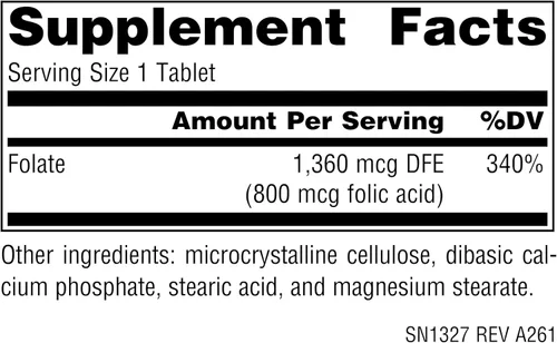 Miniatura 2 de SOURCE NATURALS Tableta de ácido fólico de 800 Mcg, 200