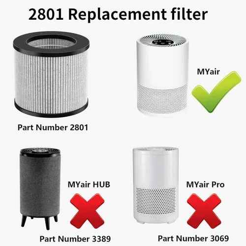 Miniatura 2 de Paquete de repuesto de filtro de aire 2801 compatible con modelos personales Bissell MyAir # 2780A, 2780P, 2780B, 27809, 3329 (paquete de 2)