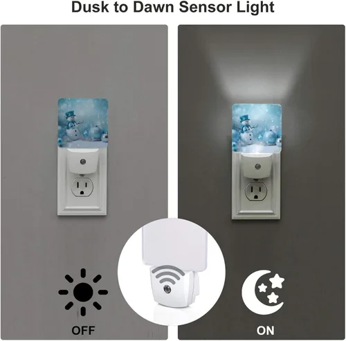 Miniatura 5 de 250th Anniversary Night Light Set of 2, Auto Sensor LED Dusk-to-Dawn Nightlights, Plug-in Sensor Lamp for Bedroom Bathroom Kitchen Hallway Stairs