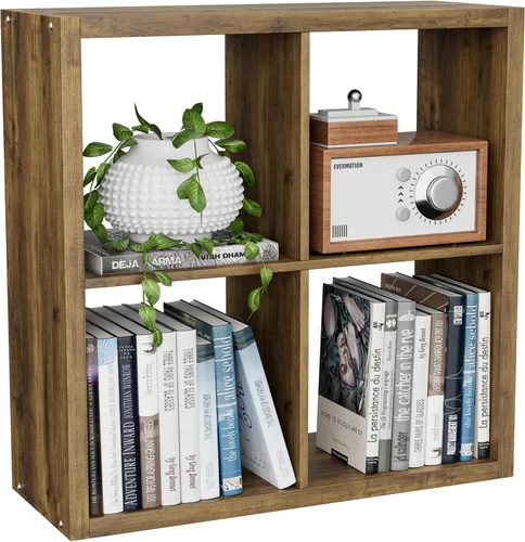 Miniatura 37 de VDNEND Organizador de Almacenamiento en Cubos Estantería, Estante Cúbico Decorativo de 11 pulgadas con Respaldo Abierto y Borde Engrosado, Marrón