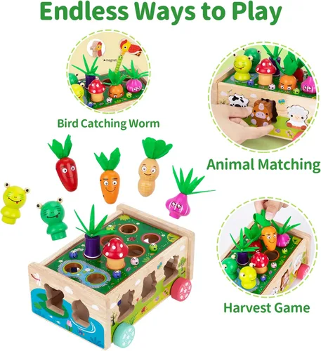 Miniatura 8 de KMTJT Montessori - Juguetes de madera para niños y niñas de 1, 2 y 3 años, juguetes de clasificación de formas, regalos de primer cumpleaños