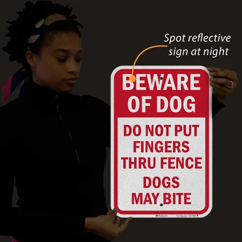 Miniatura 8 de SmartSign - K-9424-EG-12x18 "Cuidado con el perro - No pongas los dedos a través de la cerca, los perros pueden morder" 12 x 18 pulgadas 3M