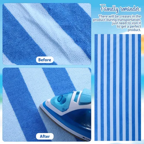 Miniatura 4 de EBOOT Paquete de 10 toallas de playa de gran tamaño, toallas de piscina, toallas de microfibra de secado rápido para adultos, mujeres, hombres, Azul