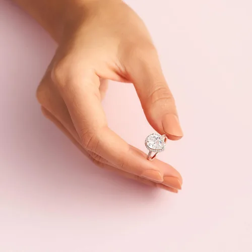 Miniatura 5 de PANDORA Joyería - Anillo de circonita cúbica con halo de lágrima brillante, regalo para ella rosa, Metal, Zirconia cúbica