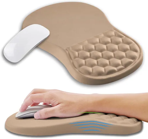 Miniatura 27 de Alfombrilla ergonómica para mouse con soporte de muñeca con espuma viscoelástica, almohadilla de masaje para aliviar el dolor del túnel carpiano