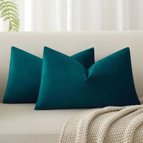 Miniatura 108 de Juspurbet - Juego de 2 fundas decorativas de terciopelo para cojines, fundas suaves para sofá, cama o sillón con cremallera oculta, para sala