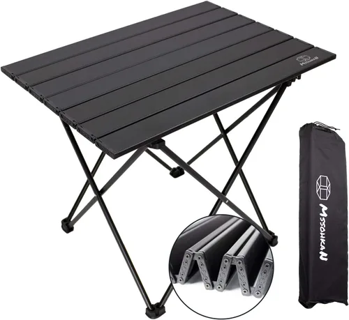 MSSOHKAN Mesa de camping plegable portátil de aluminio ligero bolsa de transporte playa al aire libre senderismo picnic barbacoa cocina comedor