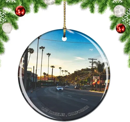 Miniatura 27 de California Los Ángeles Battleship Museum USA Christmas Tree Adorno Decoración Colgante Colgante Decoración City Travel Souvenir Collection Porcelana
