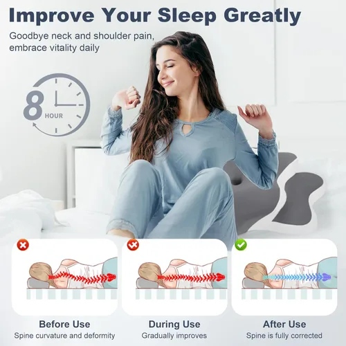 Miniatura 6 de Almohada para la apnea del sueño, almohada Ergo para la apnea del sueño, almohada cervical cervical para aliviar el dolor de cuello, dormir y alivio