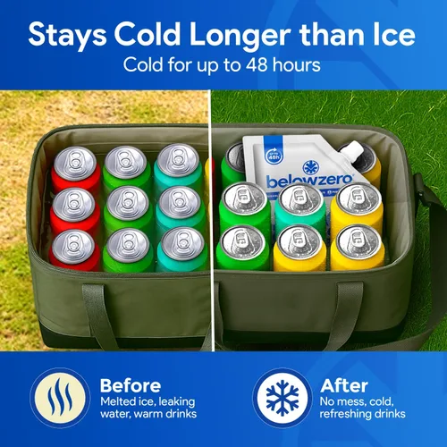 Miniatura 3 de Below Zero Paquetes de hielo reutilizables para enfriadores – Bloques de hielo más fríos de larga duración, paquetes de congelador a prueba de fugas