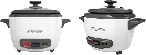 Miniatura 13 de BLACK+DECKER Olla arrocera de 3 tazas, RC503, 1.5 tazas de arroz crudo, cesta de cocción al vapor, recipiente antiadherente extraíble, un toque