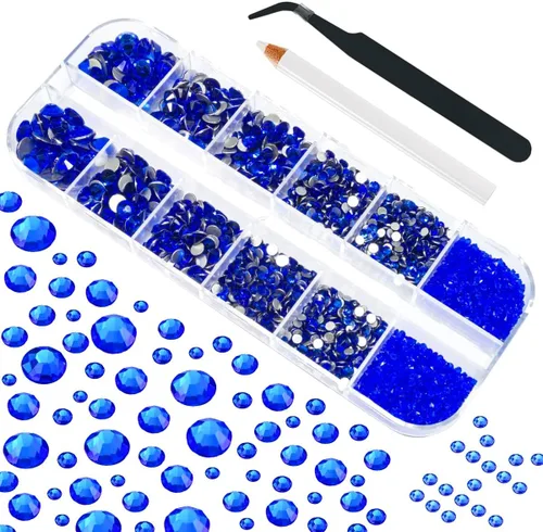 Miniatura 13 de Juego de 4010 diamantes de imitación dorados champán para arte de uñas, diamantes de imitación de parte trasera plana, dijes dorados para uñas, 6