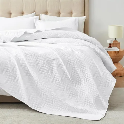 Miniatura 29 de Hansleep - Juego de edredón de tamaño King en verde oliva - Colcha de damasco ultrasónica para todas las estaciones, juego de ropa de cama suave