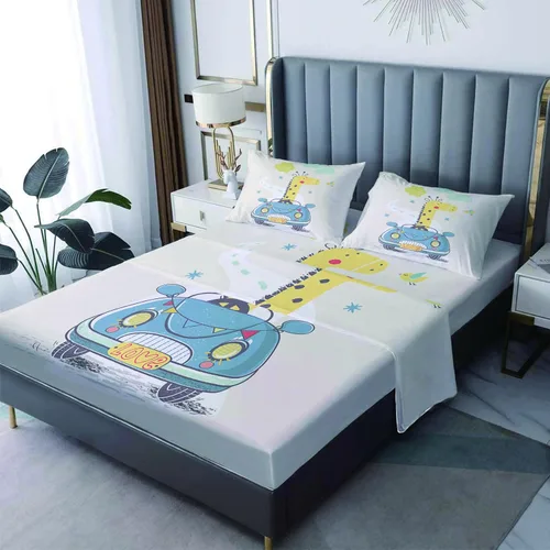 Miniatura 9 de Sábanas de gato tamaño individual, sábanas de astronauta, sábanas y fundas de almohada estampadas de 3 piezas, sábana bajera ajustable de microfibra