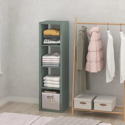 Miniatura 55 de Furinno Organizadores de armario cúbicos y almacenamiento, organizador de armario de 8 cubos, estante abierto para almacenamiento de armario, marco