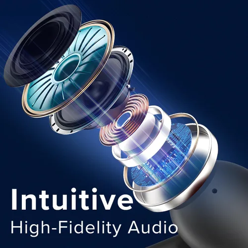 Miniatura 6 de Coby Auriculares inalámbricos con estuche de carga de lectura de batería LCD, mini auriculares intrauditivos Bluetooth con micrófono integrado, Negro