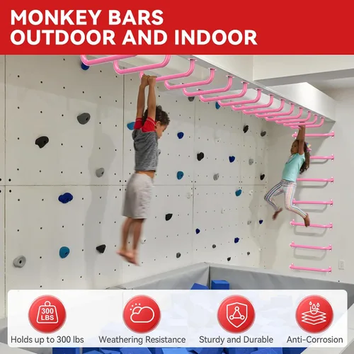 Miniatura 4 de Juego de barras de seguridad de 17.3 pulgadas para patio de recreo para interiores y exteriores, juego de columpios, accesorios de agarre para casa