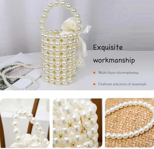 Miniatura 3 de Bolso bandolera de mano multicolor con cuentas de mano para mujer