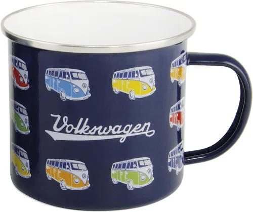 Miniatura 13 de BRISA VW Collection - Taza grande esmaltada para café y té Volkswagen para acampar y al aire libre, T1 autobús autocaravana