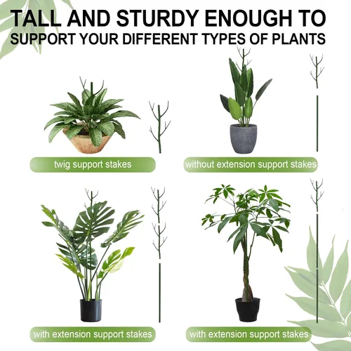 Miniatura 3 de Estacas de soporte para plantas de interior, enrejado para plantas en maceta de casa, flores, palos de soporte Monstera con clips de orquídea, lazos