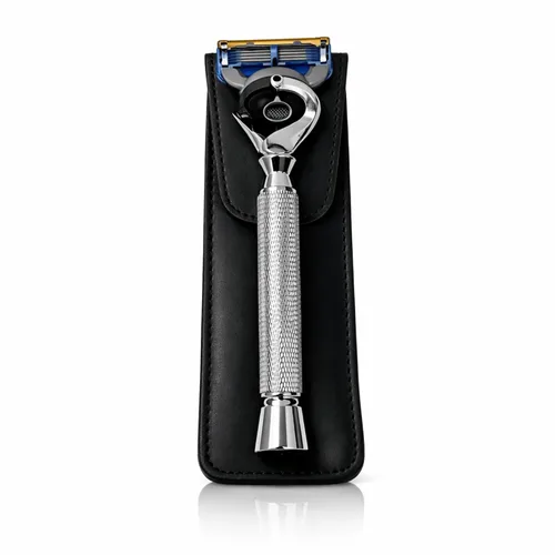 Miniatura 2 de Maquinilla de afeitar con mango de bola flexible, maquinilla de afeitar de mango largo cromado con tecnología Flex Pivot y agarre moleteado