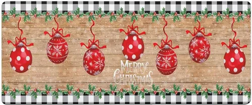 Miniatura 7 de Tapete de baño de bola de Navidad roja para bañera, antideslizante, de secado rápido y absorbente, tierra de diatomeas, fregadero de ducha, lavable