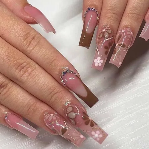 Miniatura 10 de Hkanlre - Uñas postizas cortas a presión con forma de almendra, uñas falsas de acrílico blancas brillantes, uñas postizas de cobertura completa