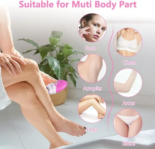 Miniatura 4 de Depiladora para mujer, depiladora de deslizamiento suave, removedor de vello facial para mujeres con 2 velocidades y luz LED, depilación facial