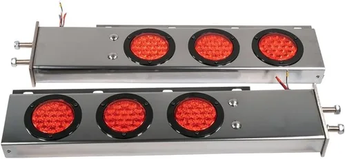 Miniatura 10 de Mytee Products Barra de Luz de Gancho de Tapa de Barro Cargada con Resorte de Acero Inoxidable de 30" con Recortes de Luz Redondos – Espaciado