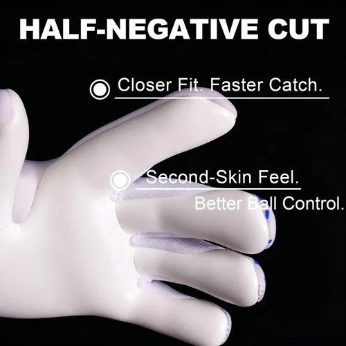 Miniatura 3 de Guantes de portero con palma de corte medio negativo, ajuste cómodo, guantes de portero de fútbol ligeros y flexibles con ultra agarre Gris