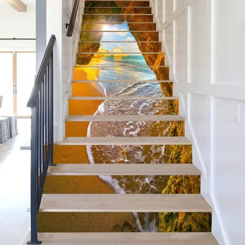 Miniatura 13 de artfanke - 13 adhesivos de vinilo 3D de otoño con bosque de arces para pelar y pegar en escaleras - adhesivos autoadhesivos para escaleras - a560