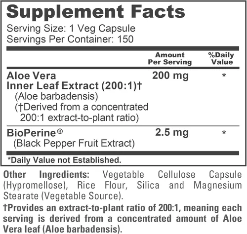 Miniatura 4 de NusaPure Aloe Vera, 200 mg, 150 cápsulas vegetales (sin OMG, vegano)