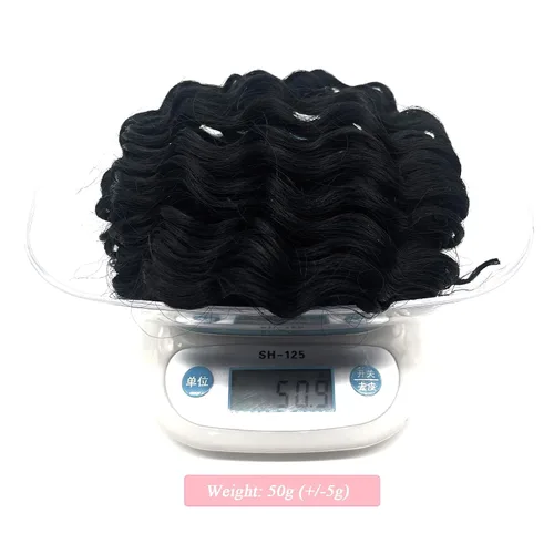 Miniatura 5 de Cabello para trenzar rizado ondulado negro 1B preestirado de onda oceánica profunda de ganchillo bohemio para trenzar de 16 pulgadas, 2 paquetes