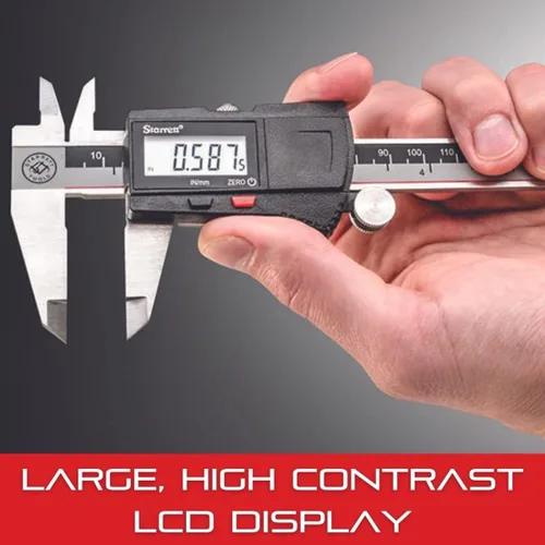 Miniatura 3 de Starrett Calibre de deslizamiento electrónico de acero inoxidable IP67 - Rango de 0-12", resolución de 0.0005", pantalla LCD, ajuste fino, bloqueo