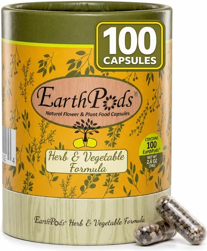 100 EarthPods - Estacas de fertilizante orgánico premium y bio para vegetales – Fórmula especial de alimento orgánico para plantas para hierbas –
