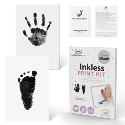 Kit de huellas de manos para recién nacido, sin tinta, mensual, hitos de familia, bebé, almohadilla de tinta para manos y huellas de bebé, kit de