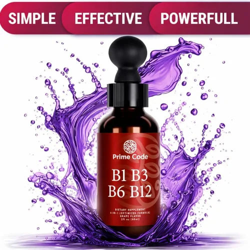 Miniatura 5 de Prime Code Gotas líquidas de vitamina B1 con vitamina B3 B6 y B12 Suplemento líquido del complejo B Suplemento de tiamina para adultos Alta