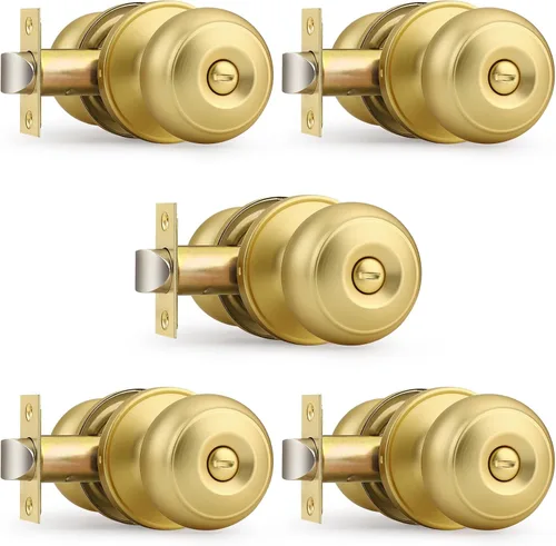 Miniatura 80 de Probrico - Perillas de puerta de negro mate, manijas de puerta con cerradura y perilla, manijas de puerta interior sin llave para baño y dormitorio