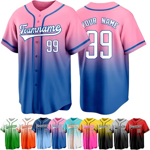 Miniatura 12 de Custom Baseball Jersey Personalized Short Sleeve Team Sport Uniform Baseball Shirt for Men Women Youth Boy