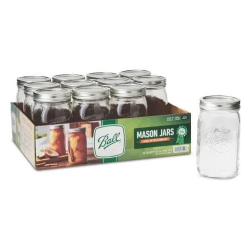 Miniatura 28 de Ball Mason, Frascos de mermelada con tapas y bandas, Set de 12 unidades de 4 oz, 4 onza, Transparente