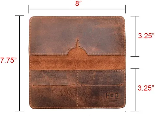 Miniatura 5 de Hide & Drink, Cartera para teléfono celular hecha a mano de cuero de grano completo, Bourbon Marrón, Cartera de viaje